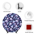 thumbnail image 4 of Bingfone Skull crystal flower Print Bone China Dinner Decorative Plates,Handmade Ceramic Dinner Plate with Stand for Home Club-7in, 4 of 6