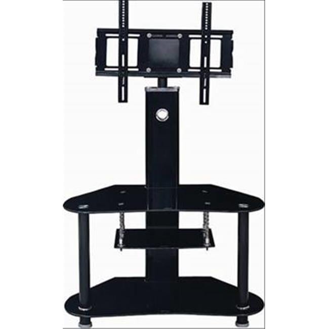 Swiveling Corner Glass TV Stand with Mount