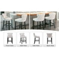 thumbnail image 6 of Velvet Counter Height Bar Stools Set of 2, Upholstered Barstools with Button Tufted Back and Nailhead Trim, Modern Wing-Back Counter Height Chair for for Kitchen, Home Bar, Dining Room, Beige, 6 of 7