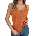 thumbnail image 2 of Vmvidoty Women's Crochet Tank Top Tie Dye Hollow Out Sleeveless Summer Shirt Going Out Tops Orange XL, 2 of 6