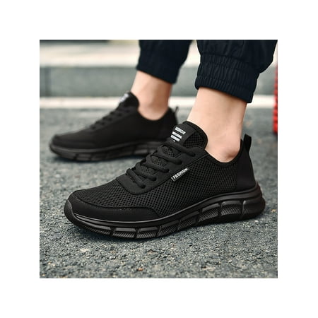 

Daeful Man Sneakers Mesh Athletic Shoes Lace Up Trainers Mens Non Slip Comfortable Sports Running Shoe Black 14