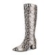 thumbnail image 1 of Botas wetkiss de piel de serpiente hasta la rodilla para mujer, tacón de 6,5 cm, 1 of 7