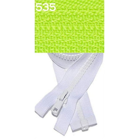 18" Vislon Jacket Zipper, YKK #5 Molded Plastic Separating - Medium Weight By Each (Neon Green - 535)