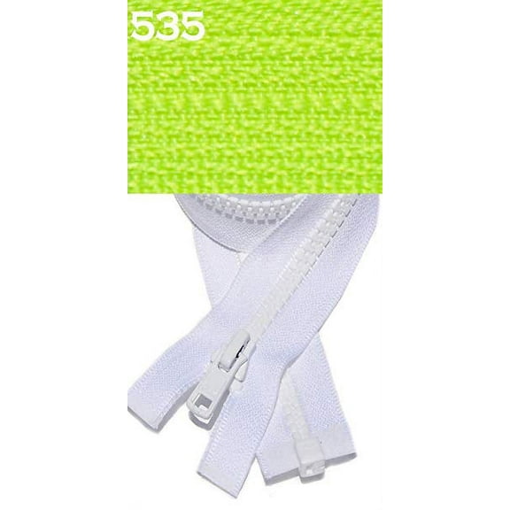 18" Vislon Jacket Zipper, YKK #5 Molded Plastic Separating - Medium Weight By Each (Neon Green - 535)