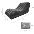 thumbnail image 3 of Chaise Lounger Inflatable Sofa Air Chair Portable Leisure Lounger S-Shaped with Air Pump for Indoor Living Room Bedroom, Outdoor Folding Blow Up Bed Backyard Garden Beach. (Grey), 3 of 16