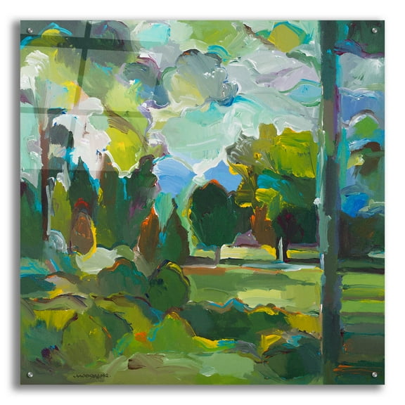 Epic Art 'Valley of Green' by Hooshang Khorasani, Acrylic Glass Wall Art, 36"x36"
