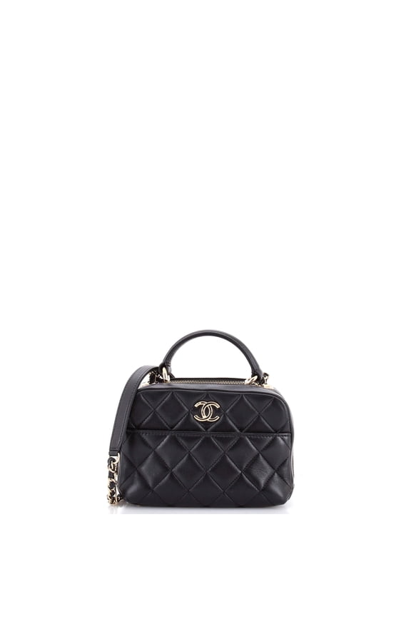 Pre-Owned Trendy CC Bowling Bag Quilted Lambskin Mini By Rebag