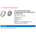 thumbnail image 2 of Front Axle Differential Bearing - Compatible with 2002 - 2006 Chevy Avalanche 1500 2003 2004 2005, 2 of 2