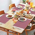 thumbnail image 2 of Pink Brown Heart Checkered Pattern Summer Placemats Table Placemats Set Of 4-Linen Kitchen Washable Placemats Table Mats 11.8"x17.7" Non-Slip Heat Resistant, 2 of 6