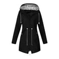 thumbnail image 2 of xiaxaixu Veste Extérieure pour Femmes, Veste à Manches Longues à Capuche Rayée Zippée Veste d'Automne, 2 of 9