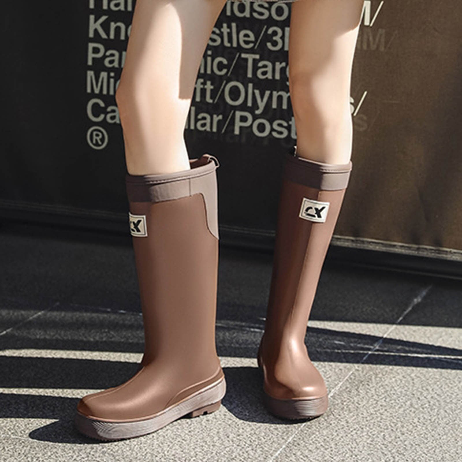 Knee High Rain Boots for Women Waterproof Rubber Garden Boots Non Slip Muck Boots Tall Fishing Water Shoes