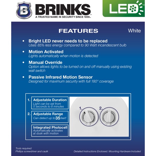 Brinks Motion Activated Security Light Instructions Shelly Lighting