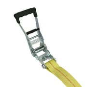 Hyper Tough Brand 2”x27 Tie down Straps with over Size Ratchet Handle 3333lbs, Work Load with DJ-Hooks Single Pack