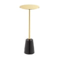 thumbnail image 1 of Mesa Benzara Sen con extremo lateral, tapa de metal y base de mármol, 1 of 6