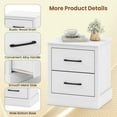 thumbnail image 2 of Resenkos Compact Wooden Nightstand - Multiple Storage Drawers, Space-Saving Bedside Table Perfect for Small Bedrooms, White, 2 of 7