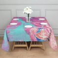 thumbnail image 3 of Square Tablecloth, Waterproof Polyester Table Cover, Wrinkle Resistant & Washable Fabric for Dining, Kitchen, Picnic, 52x52in(132x132cm), Liquid & Marble Print, 3 of 6