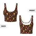thumbnail image 6 of Rateoe Woodland Mushroom with Flowers and Berries Print Womens' Sports Bras Scoop Neck Sports Vest- Padded U Back Seamless High Impact Support, 6 of 7