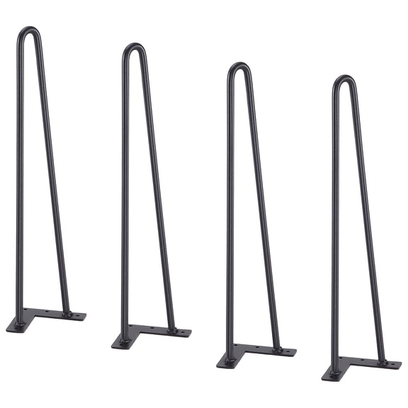 SKYSHALO 19-inch Metal Hairpin Legs for DIY Home Furniture Projects, Suitable for Nightstands, Coffee Tables, Desks, Supports up to 500lbs, Includes Rubber Protectors for Floors, Durable and Sleek