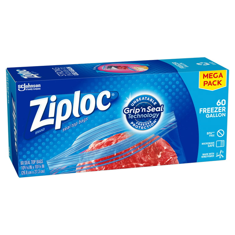 Ziploc Double Zipper Quart Freezer Bags - 19 ct box