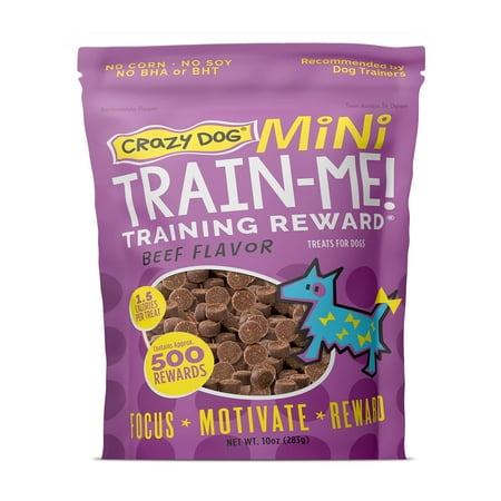 Crazy Dog Mini Train-Me! TMA2 Training Treats 10 oz. Pouch  Beef Flavor  with 500 Treats per Bag  Recommended by Dog Trainers