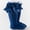 Navy Blue, variant on Yoyauz Knee High Enough Socks For Girls Bow Stockings For Babies And Toddlers Cotton Ruffles Uniform Leggings