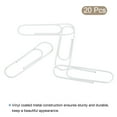 thumbnail image 3 of Uxcell Paper Clips 3.9 Inch Vinyl Coated for Office Home White Count 20, 3 of 6