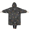 thumbnail image 2 of Oversized Wearable Blanket Hoodie,Halloween Colorful Spider Web Pattern Sherpa Blanket Hoodie with Super Pockets,Super Warm Fuzzy Pullover for Women & Men, 2 of 6