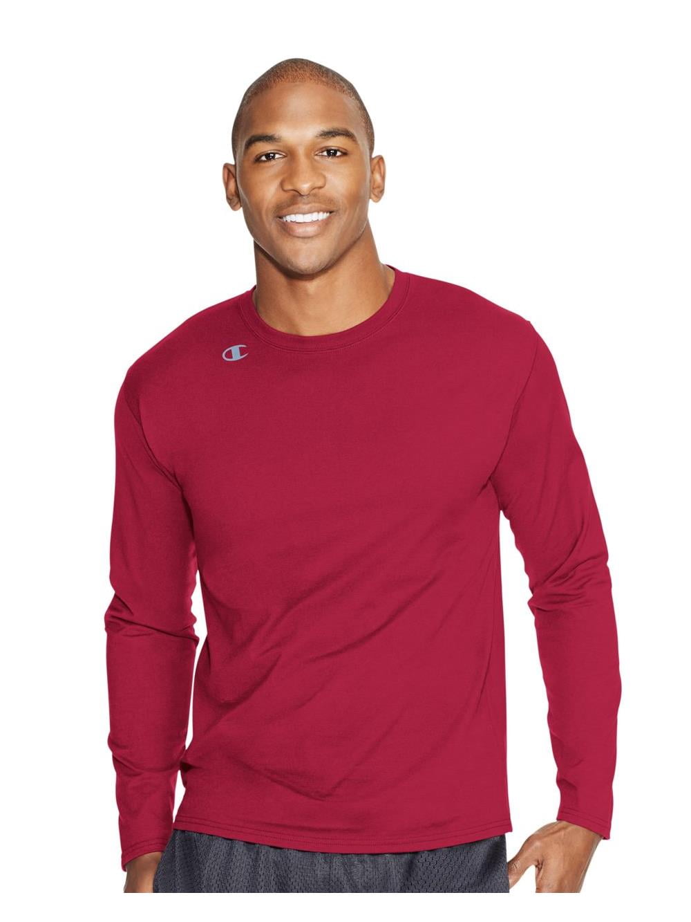 champion men's vapor cotton long sleeve shirt