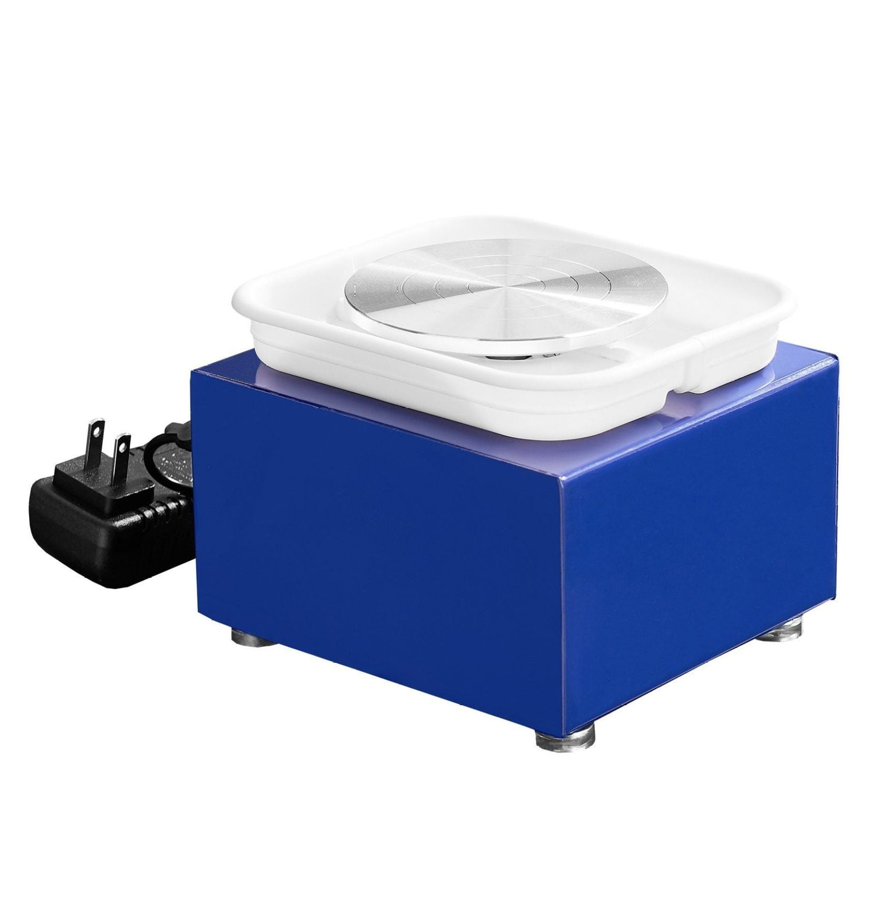 Mini Pottery Wheel for Kids & Beginners - 2 Turntables, Adjustable Speed, 17 Accessories - 2.6/3.9in Ceramic Wheel Machine, 30W, Blue