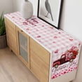 thumbnail image 4 of Valentine's Day Table Runner - 36 Inch Long, Kitchen Dining Table Runner Dresser Scarves, Roses Car Love Hearts Romantic Pink Plaid Farmhouse Decor for Coffee Tables Wedding Party Banquet, 4 of 8