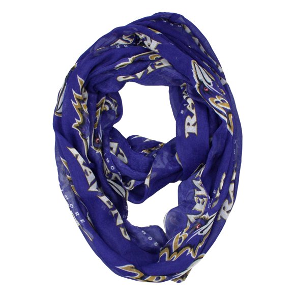 Littlearth womens NFL Baltimore Ravens Sheer Infinity Scarf Team Color One Size 70''x25''