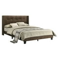 thumbnail image 4 of Home Design Evelyn Queen Upholstered Platform Bed Frame with Tufted Headboard and Wingback Design, Brown, Easy Assembly, 4 of 5