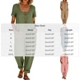 thumbnail image 3 of Women's Cotton Linen Solid‑Color Short‑Sleeve Jumpsuit U‑Neck Button‑Front Loose Baggy One‑Piece Pants with Side Pockets Pink M(M), 3 of 9