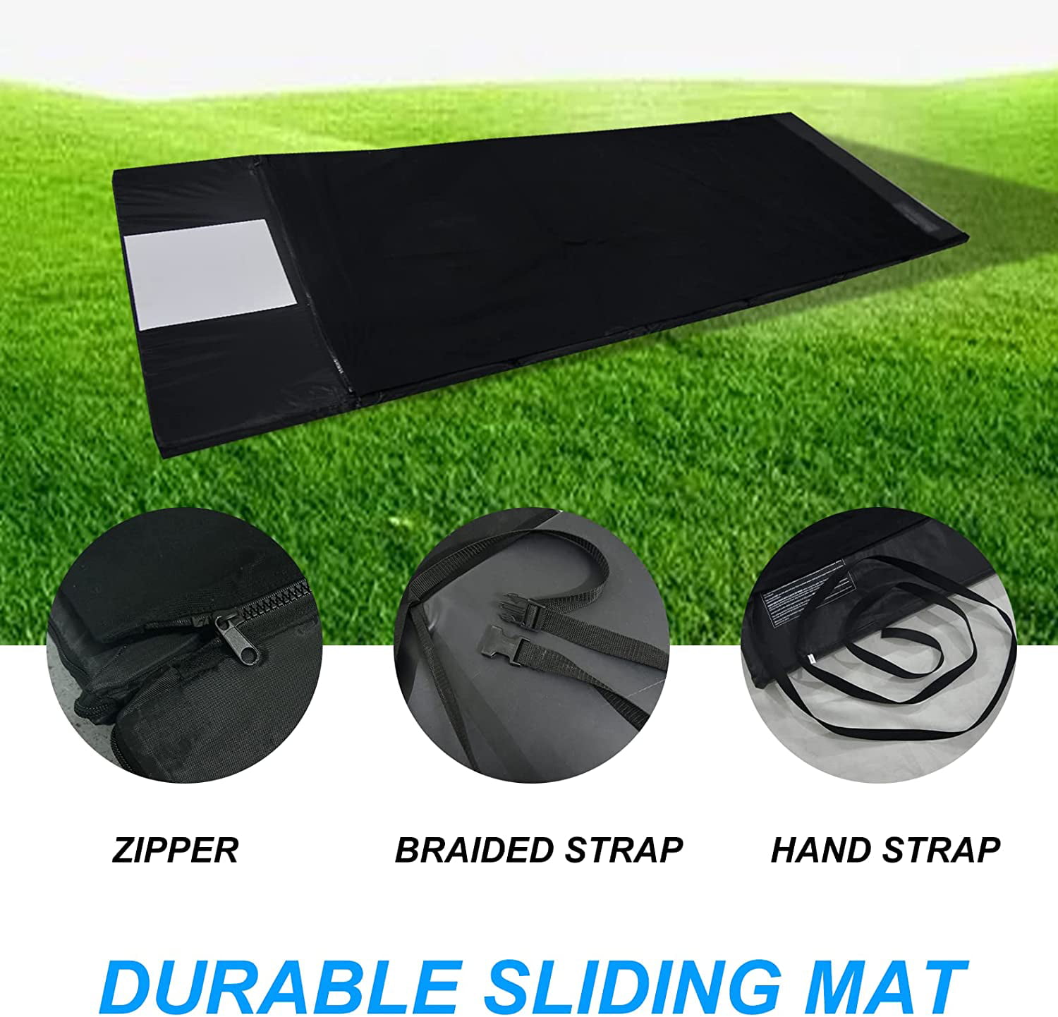Andgoal Baseball Softball Sliding Mat - Durable Practice Mat for Indoor and Outdoor Sliding, Size: 124 x 43.3 x 1.7, Black
