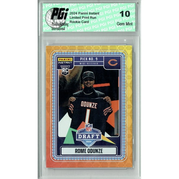 Rome Odunze 2024 Panini Instant #NFLDN-4 Draft Night Rookie Card PGI 10