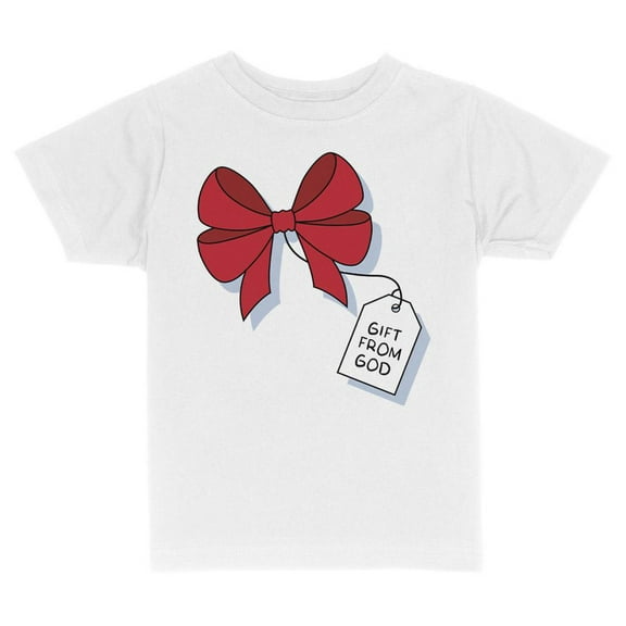 TeesAndTankYou Gift From God Christmas Toddler Kids T-Shirt 2T White