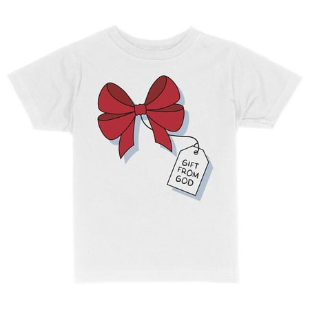 

TeesAndTankYou Gift From God Christmas Toddler Kids T-Shirt 2T White