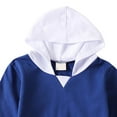 thumbnail image 5 of Ulanda Girls Oversized Hoodie Little & Big Kids Color Block Hooded Sweatshirts Trendy Long Sleeve Pullover with Pocket (Blue, 14-15 Years), 5 of 6