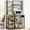 Black+Gray, variant on Bakers Rack with Power Outlet, Industrial Microwave Stand with 2 Wire Drawer, Large Coffee Bar Station, 7-Tier Kitchen Bakers Rack with Storage for Kitchen Spice, Pots Organizer, Rustic Brown