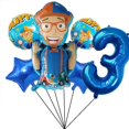 thumbnail image 1 of Blippi Tema De Dibujos Animados De Película De Aluminio Número De Globos Conjunto De Fiesta De Cumpleaños Suministros De Profesor De Inglés Juguete Decorativo Globo, 1 of 4