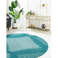 thumbnail image 3 of Rugs.com Kai Collection Rug – 3 Ft Round Turquoise Medium-Pile Rug Perfect For Living Rooms, Kitchens, Entryways, 3 of 3