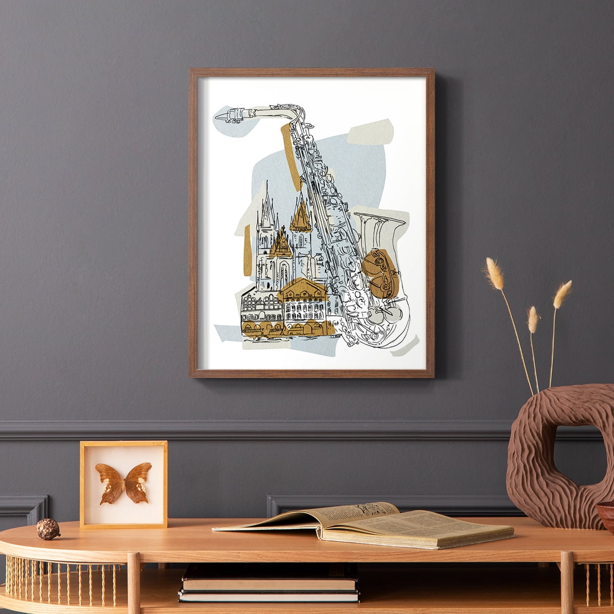 Rehearsal II Framed Print in Brown Solid Wood Framed Print No Nail Hanging