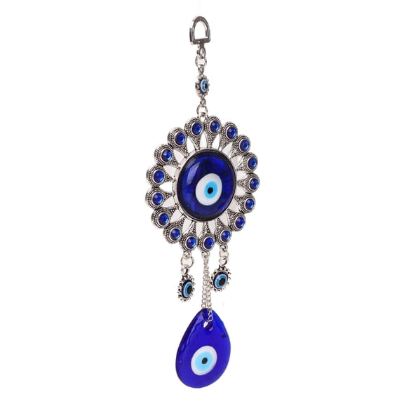 M Buder Blue Eye Hanging Ornament Exquisite Hand Made Evil Eye Wall Decoration Amulet Gifts for Home, Car, Office Decor, 3.54 inches / 9 cm