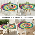 thumbnail image 7 of Colorful Tie Dye Spiral Pattern Round Fitted Tablecloth with Elastic Edge,Dining Table Cover Waterproof,Outdoor Round Tablecloth for Camping,Dining,Indoor and Outdoor, 7 of 7