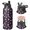 Astronaut and Rocket Black Pattern, variant on Astronaut and Earth Blue Pattern Insulated Water Bottle with Straw, Vacuum Insulated Double Wall Travel Water Bottle 304 Stainless Steel Inner Liner Gifts Ideas for Home Office Outdoor Sports Car