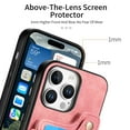 thumbnail image 6 of ShellTech for iPhone 16 Pro Retro PU Leather Wallet Case with Card Holder Ring Stand RFID Function Credit Card Slot with Ring Stand Protective Cover Wrist Strap,Pink, 6 of 11