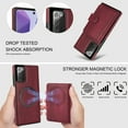 thumbnail image 3 of Allytechgroup Detachable Cards Holder Case for Samsung Galaxy Note 20, RFID Blocking 2 In 1 Wallet PU Leather Case with Stand Compatible with Magsafe Shockproof Cover for Galaxy Note 20, Winered, 3 of 5