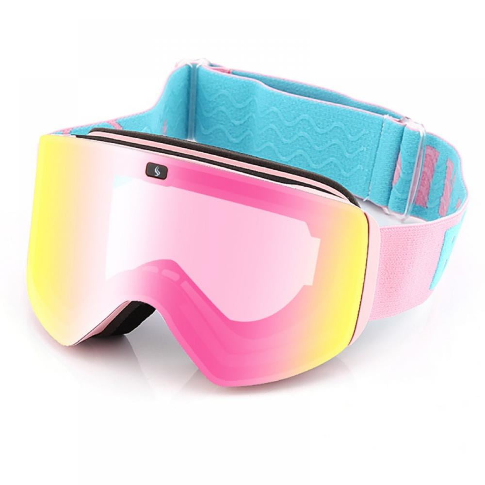 Magnetic Ski Snowboard Goggles Mens Womans Ladies Unisex Snow Goggles Anti Fog 