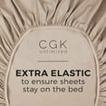 thumbnail image 5 of CGK Linens Hotel Luxury Single Fitted Sheet Only - California King Size Wrinkle-Resistant Bottom Sheet, Fits Mattress Up To 16", Beige, 5 of 7