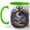 Green, variant on Moon Garden Pocket Watch Coffee Mug, Magical Night Floral Fantasy Design, 11 oz Ceramic Cup